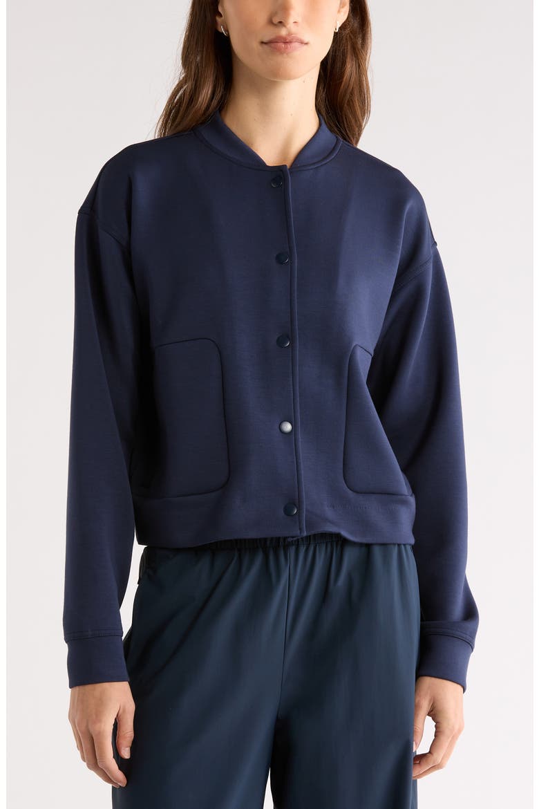 Ultra Luxe Snap Front Jacket, Alternate, color, NAVY SAPPHIRE
