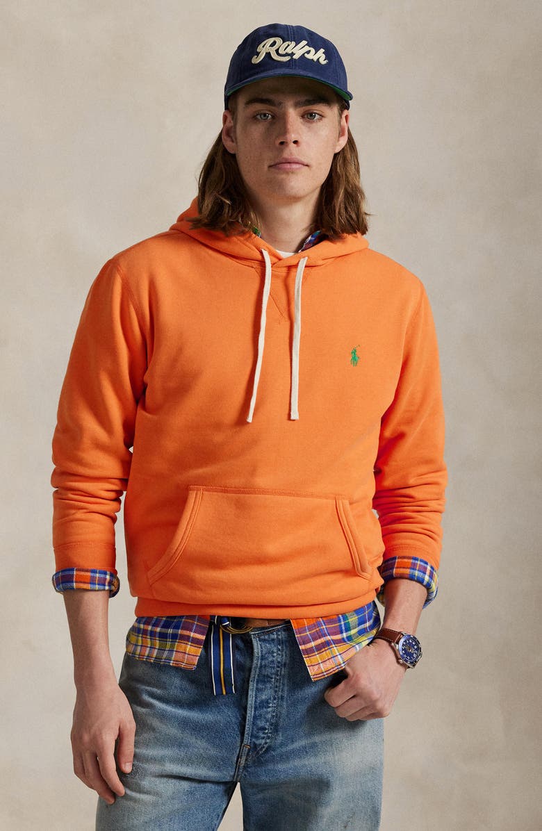 Polo Ralph Lauren Cotton Blend Fleece Hoodie, Alternate, color, Bedford Orange