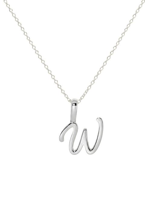 Script Initial Charm Necklace