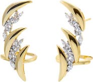 BY ADINA EDEN Curved Pavé Ear Cuff Stud Earring