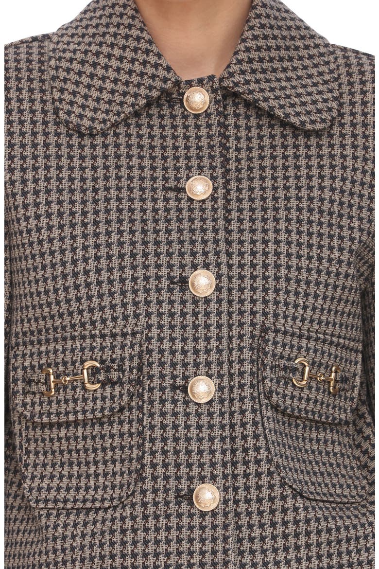 Plaid Cropped Jacket, Alternate, color, CHOCOLATE SAND HOUNDSTOOTH