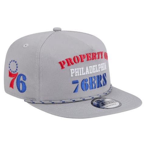 Men's New Era Gray Philadelphia 76ers Throwback Property Of Golfer Snapback Hat
