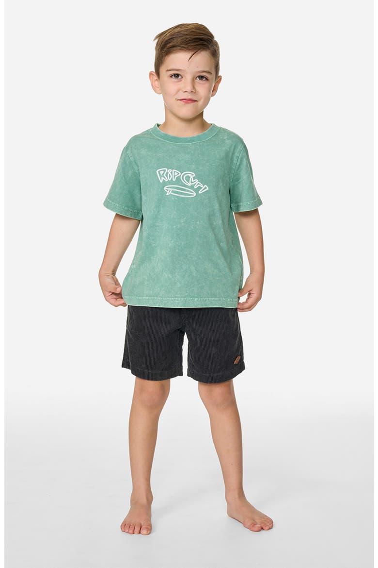 Kids' Ride the Wave Stonwashed Cotton Graphic T-Shirt, Alternate, color, ALOE