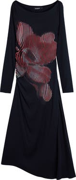 Desigual Placed Floral Long Sleeve Dress