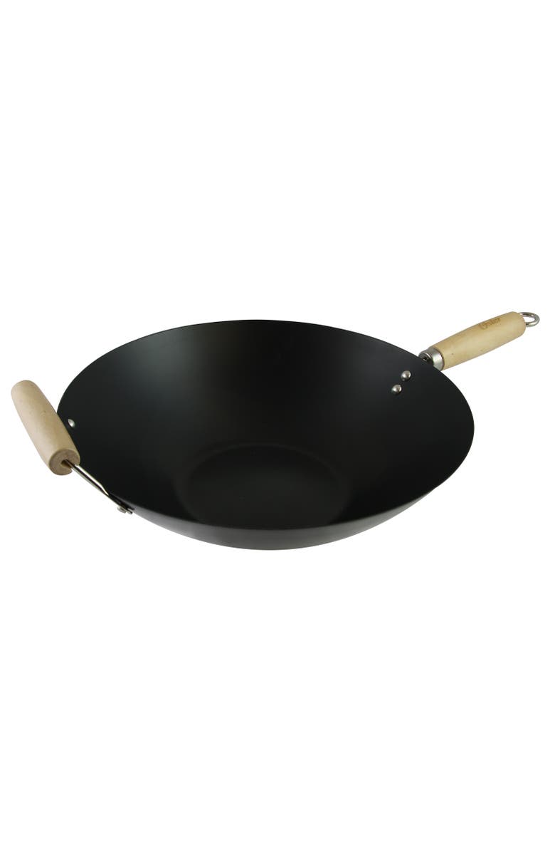 OSTER Findley 13.7 in. Carbon Steel Wok, Main, color, Black