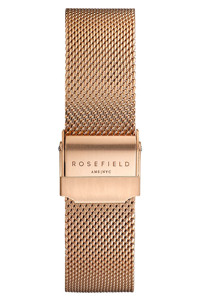 Tribeca Mesh Strap Watch, 33mm, Alternate, color, ROSE GOLD/ WHITE/ ROSE GOLD