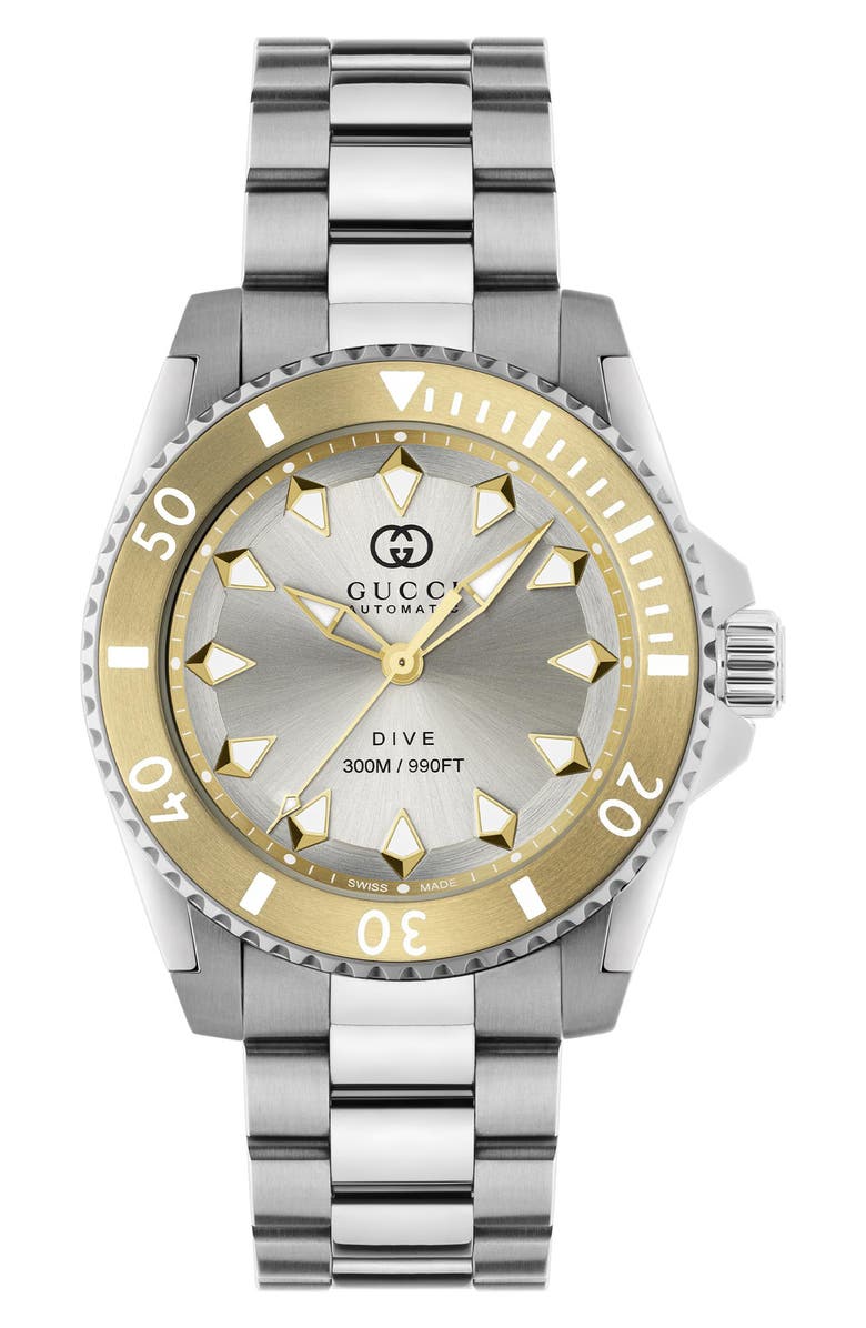 Gucci Dive Bracelet Watch, 40mm, Alternate, color, Silver