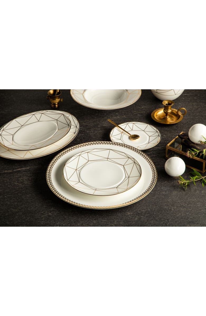 Prouna Gem Cut Gold Charger Plate, Alternate, color, White