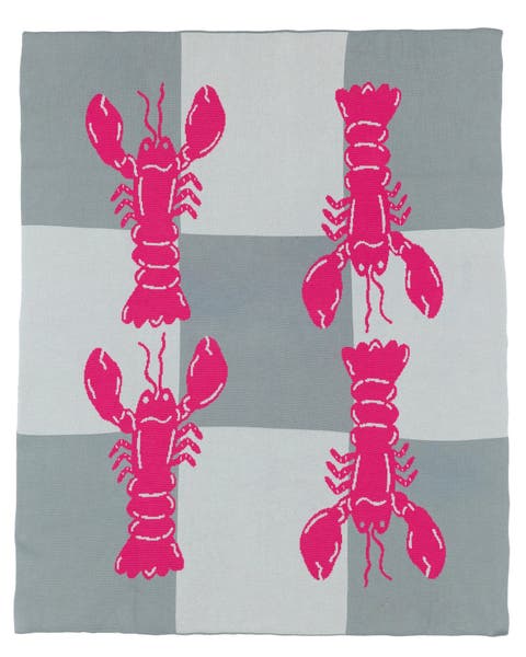 Lobster Tile Knit Throw Blanket
