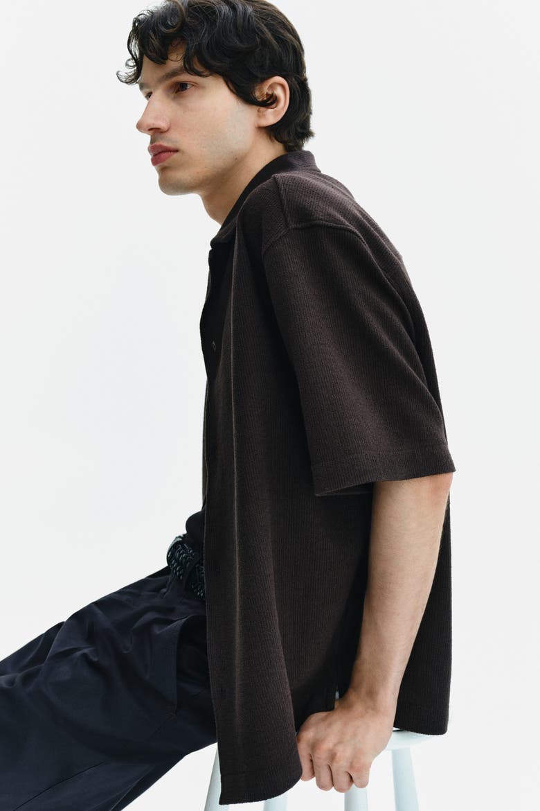 Relaxed Fit Resort Shirt, Alternate, color, Dark brown