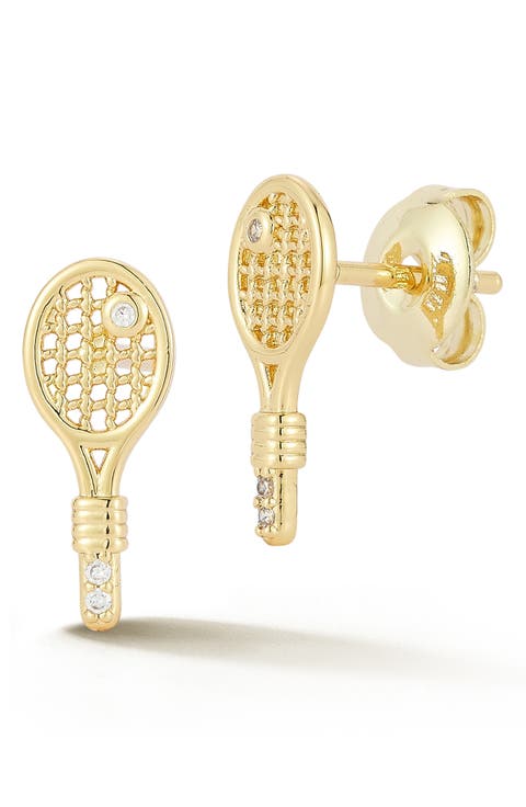 Tennis Racket Stud Earrings