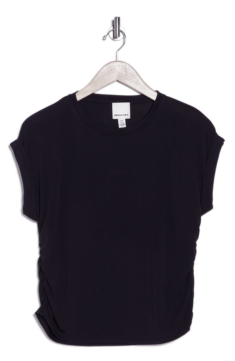 INDUSTRY REPUBLIC CLOTHING Side Ruched Top, Alternate, color, Black