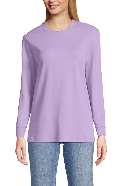 Lands' End Plus Size Crew Neck Long Sleeve Rash Guard Upf 50 Sun Protection Swim Tee In Purple