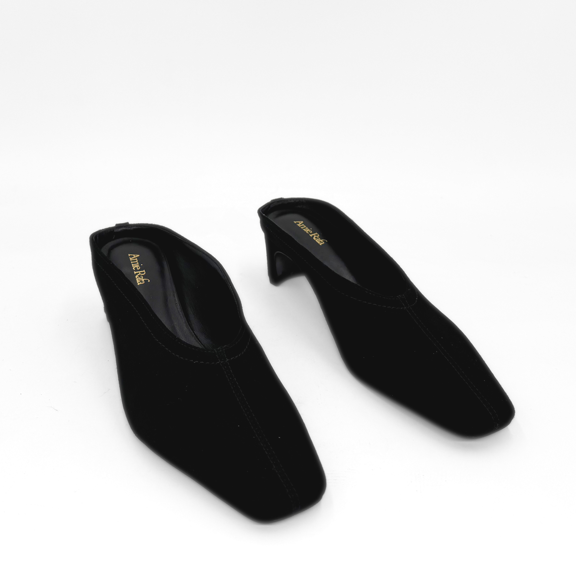 Junie Heeled Suede Mule, Alternate, color, Black