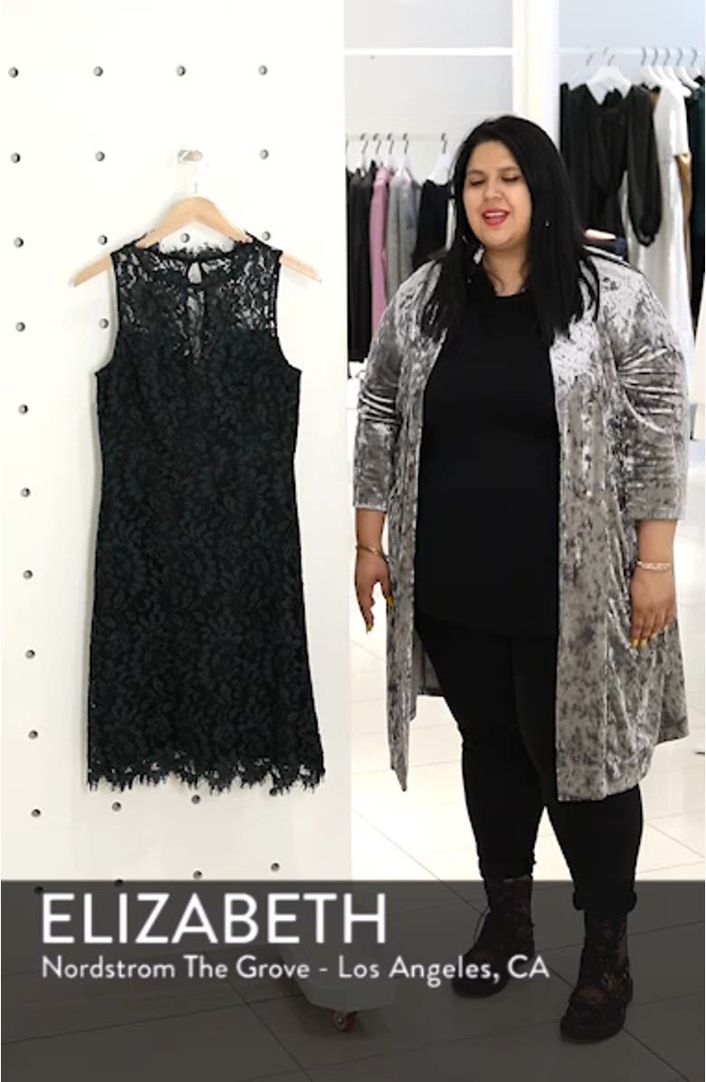 High Neck Lace Sheath Dress, sales video thumbnail