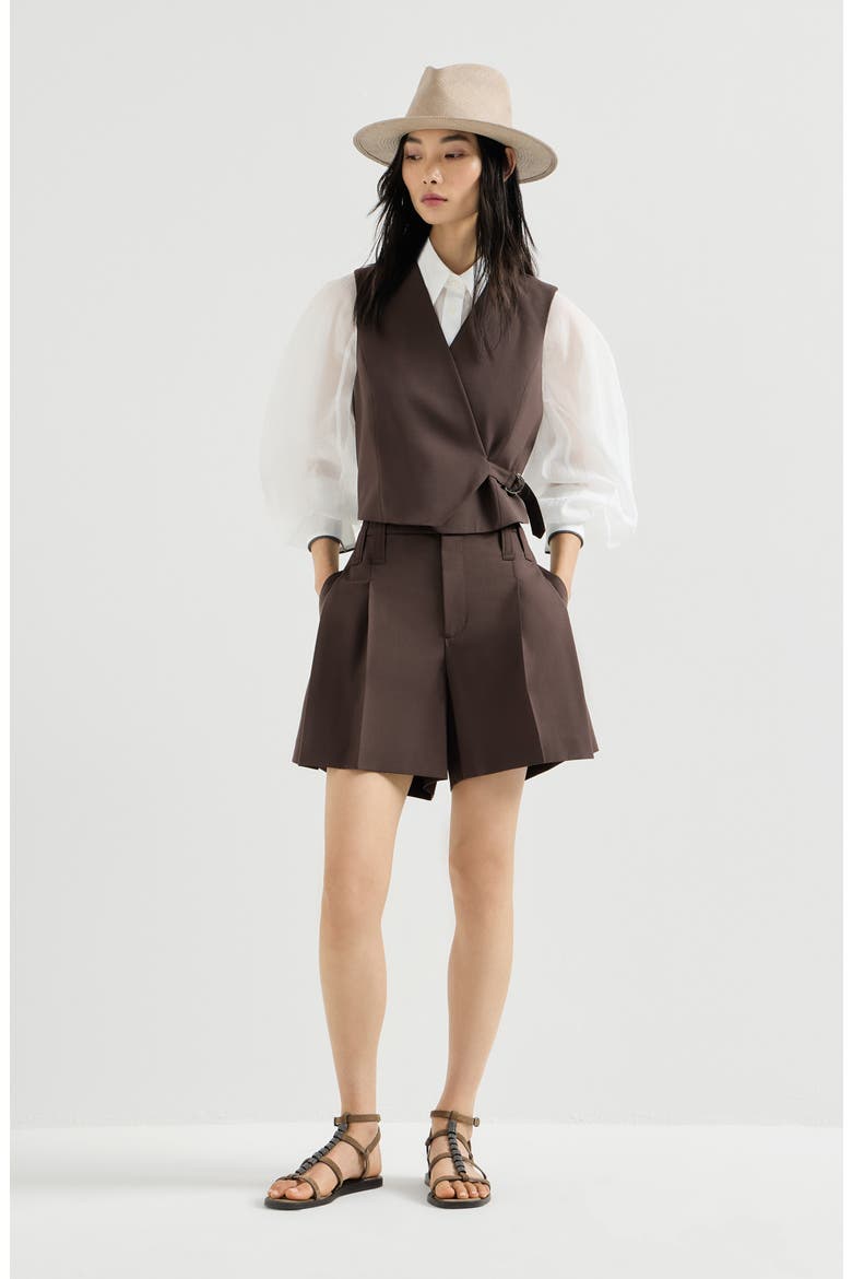 Tropical Luxury wool vest, Alternate, color, Cocoa
