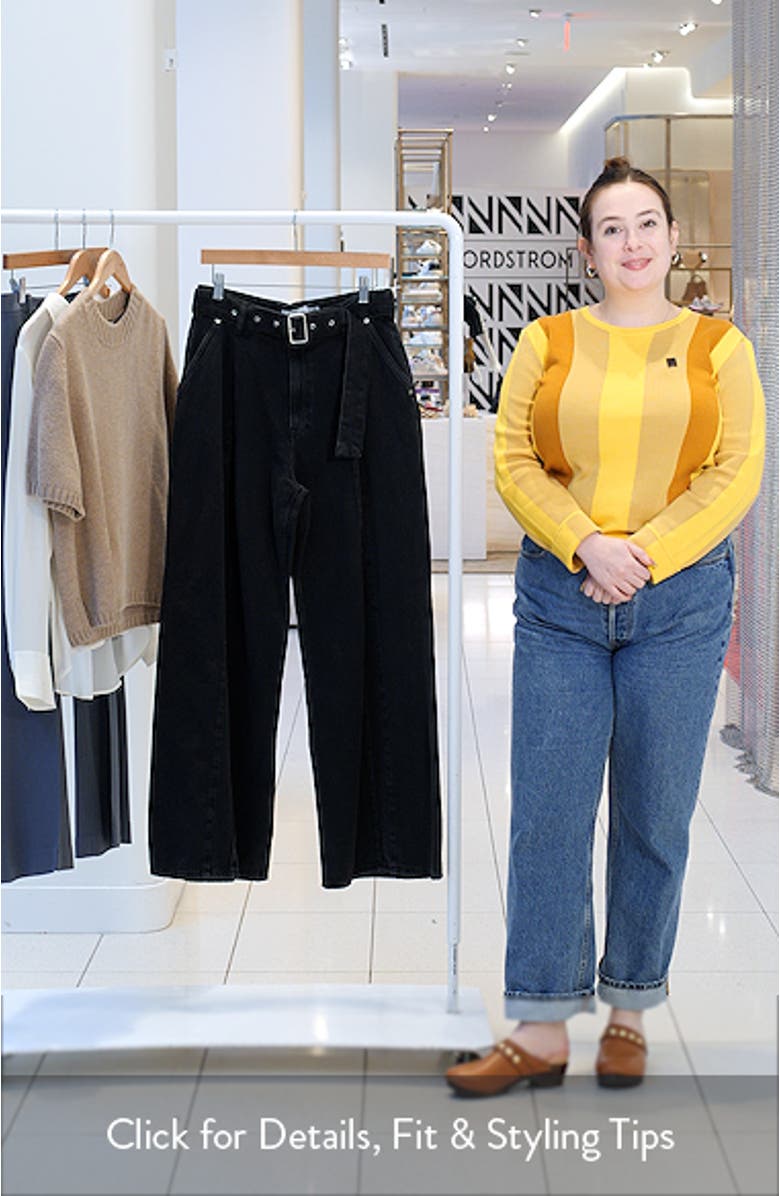 Pleated Belted Wide Leg Jeans, sales video thumbnail