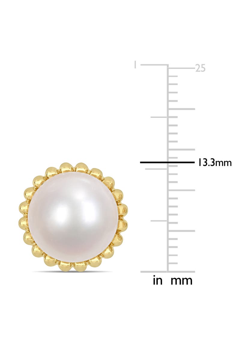 Cultured Pearl Halo Stud Earrings 10k, Alternate, color, Freshwater Pearl