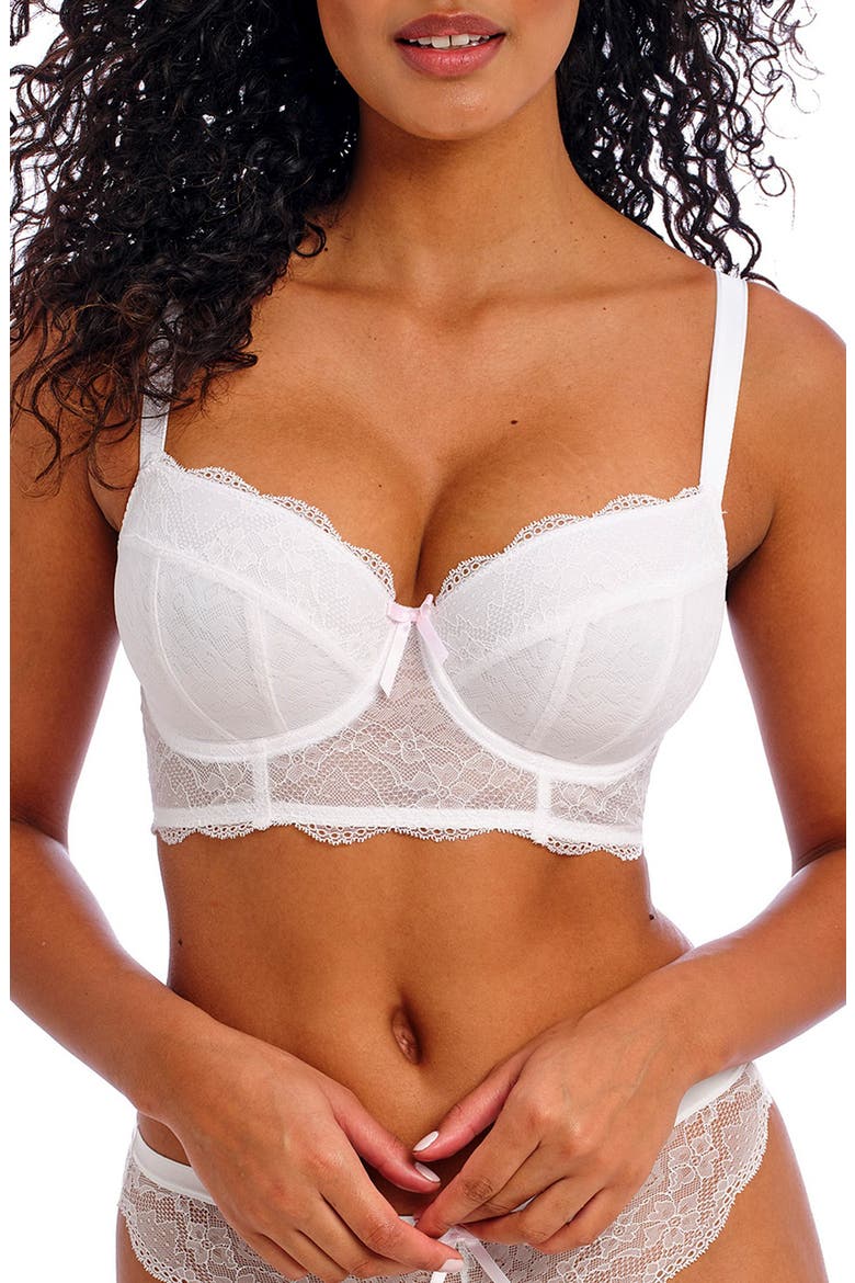 Fancies Full Figure Longline Underwire Bra, Main, color, WHITE