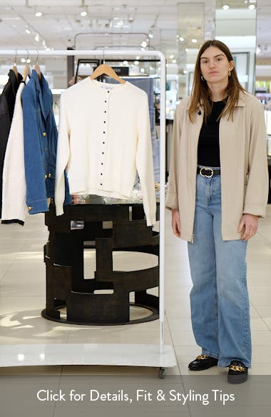 MANGO Contrast Button Crewneck Cardigan (Women) | Nordstromrack