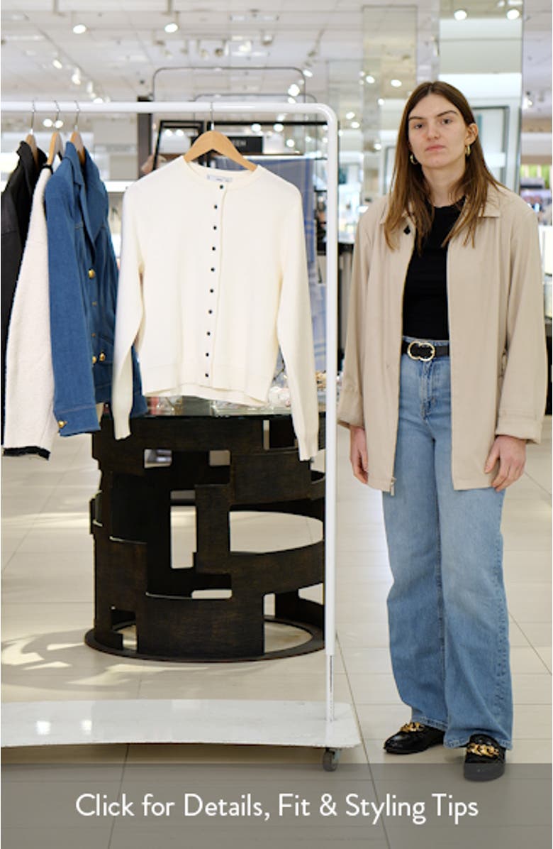Contrast Button Crewneck Cardigan, sales video thumbnail