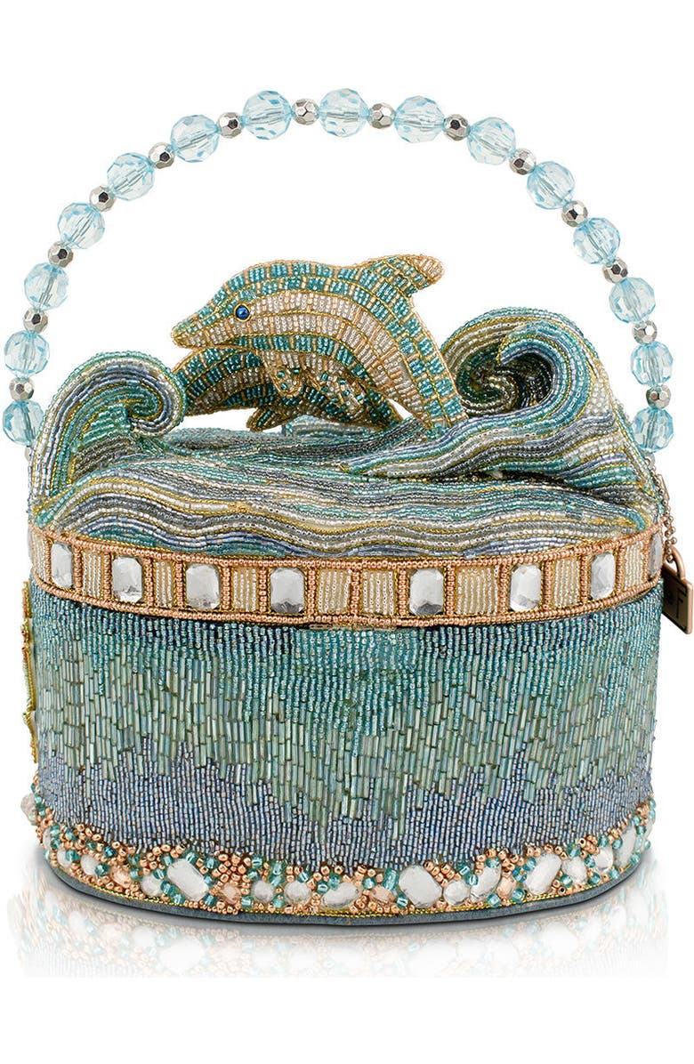 Mary Frances Accessories Crystal Dolphin Top Handle Handbag, Alternate, color,