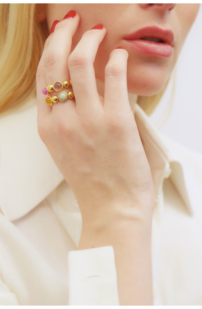 SYLVIA TOLEDANO Dots Double Ring, Alternate, color, Multi