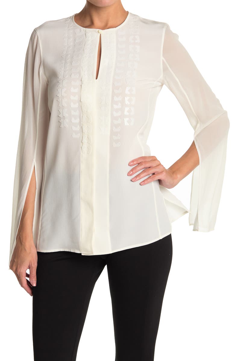 Akris Silk Long Sleeve Blouse, Main, color, 