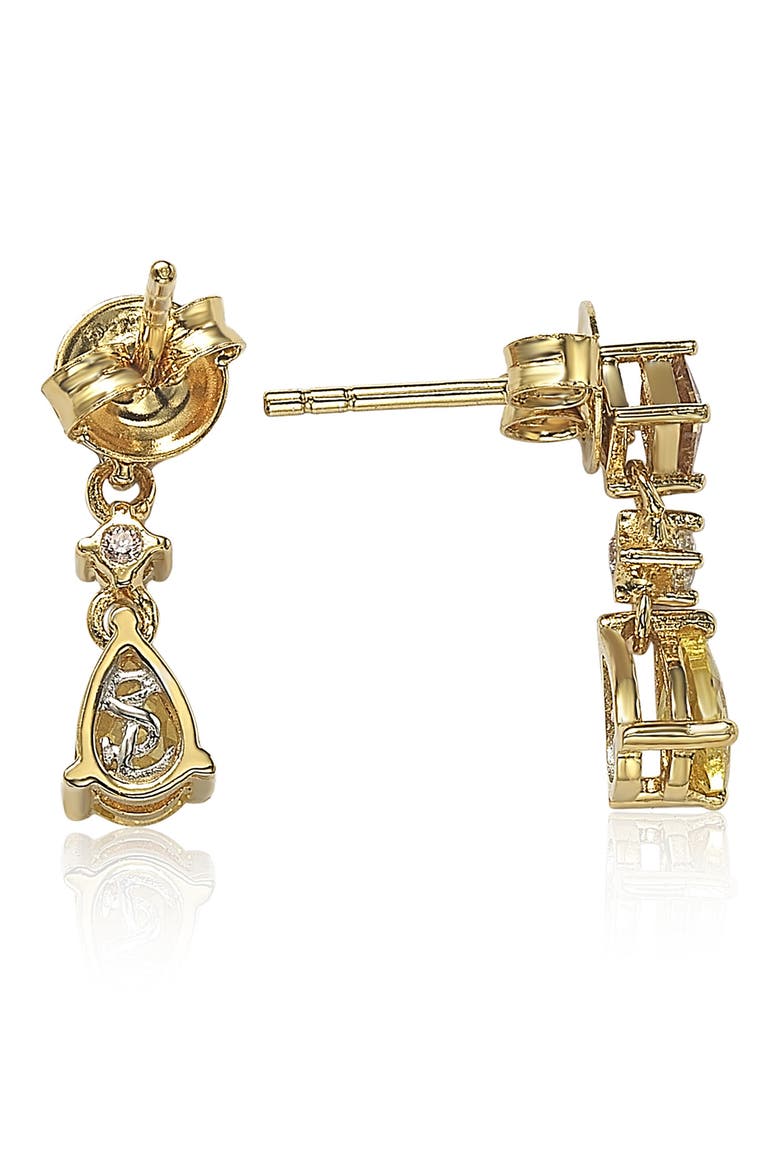 Sterling Silver Yellow CZ Dangle Earrings, Alternate, color, YELLOW