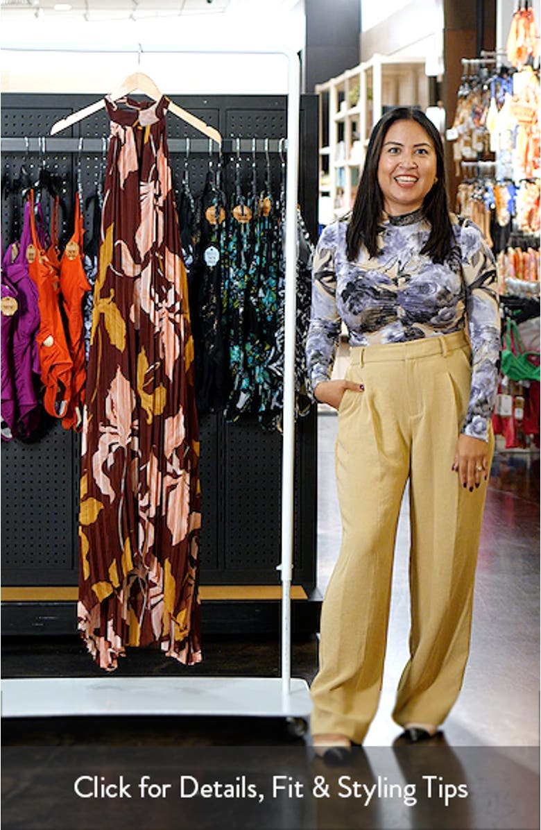 Maraya Floral Pleated Halter Neck Maxi Dress, sales video thumbnail