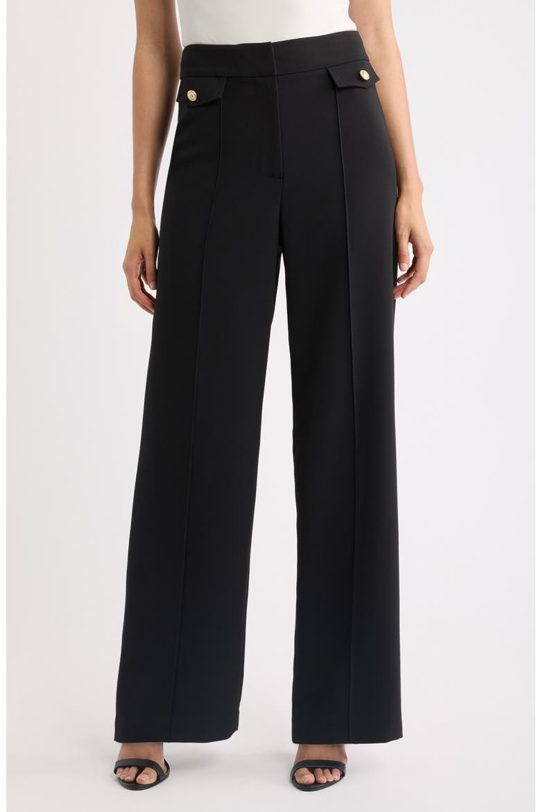 The Isla Seamed High Waist Straight Leg Pants, Main, color, NOIR