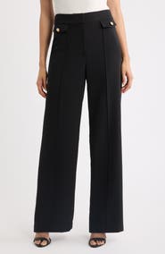 Elie Tahari The Isla Seamed High Waist Straight Leg Pants
