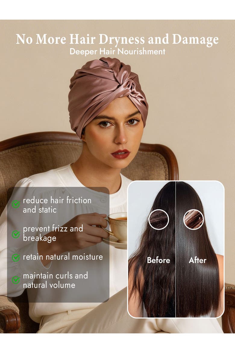 22Momme Pure Silk Hair Wrap, Alternate, color, PaleMauve