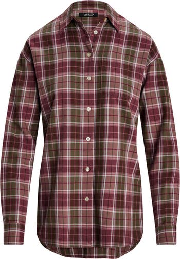 Lauren Ralph Lauren Relaxed Fit Checked Plaid Cotton Shirt