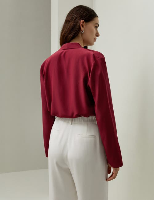 Shop Lilysilk Silk Crêpe De Chine Long Sleeve Blouse In Cherry Red