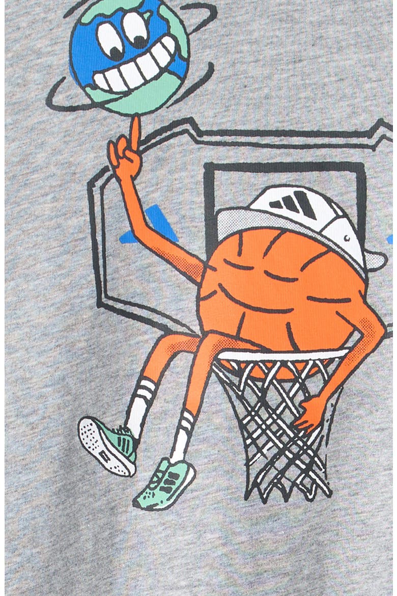 Kids' Basketball Doodle Graphic T-Shirt, Alternate, color, GREY HEATHER