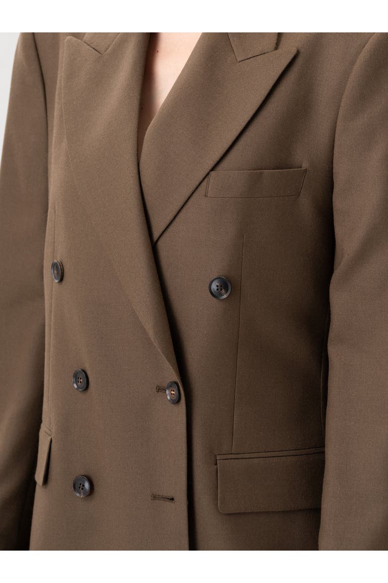 Double-Breasted Cashmere Suit Blazer, Alternate, color, sepia