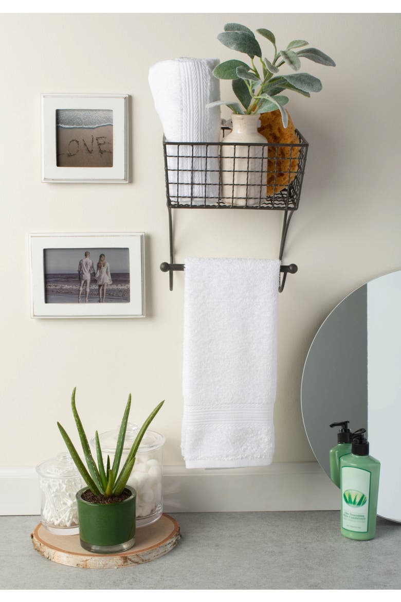 Farmhouse Metal Towel Rack, Alternate, color, Grey