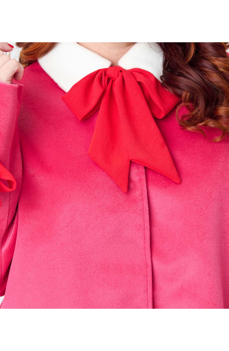 Unique Vintage Plus Size Bow Topper Coat, Alternate, color, Pink W/Bows