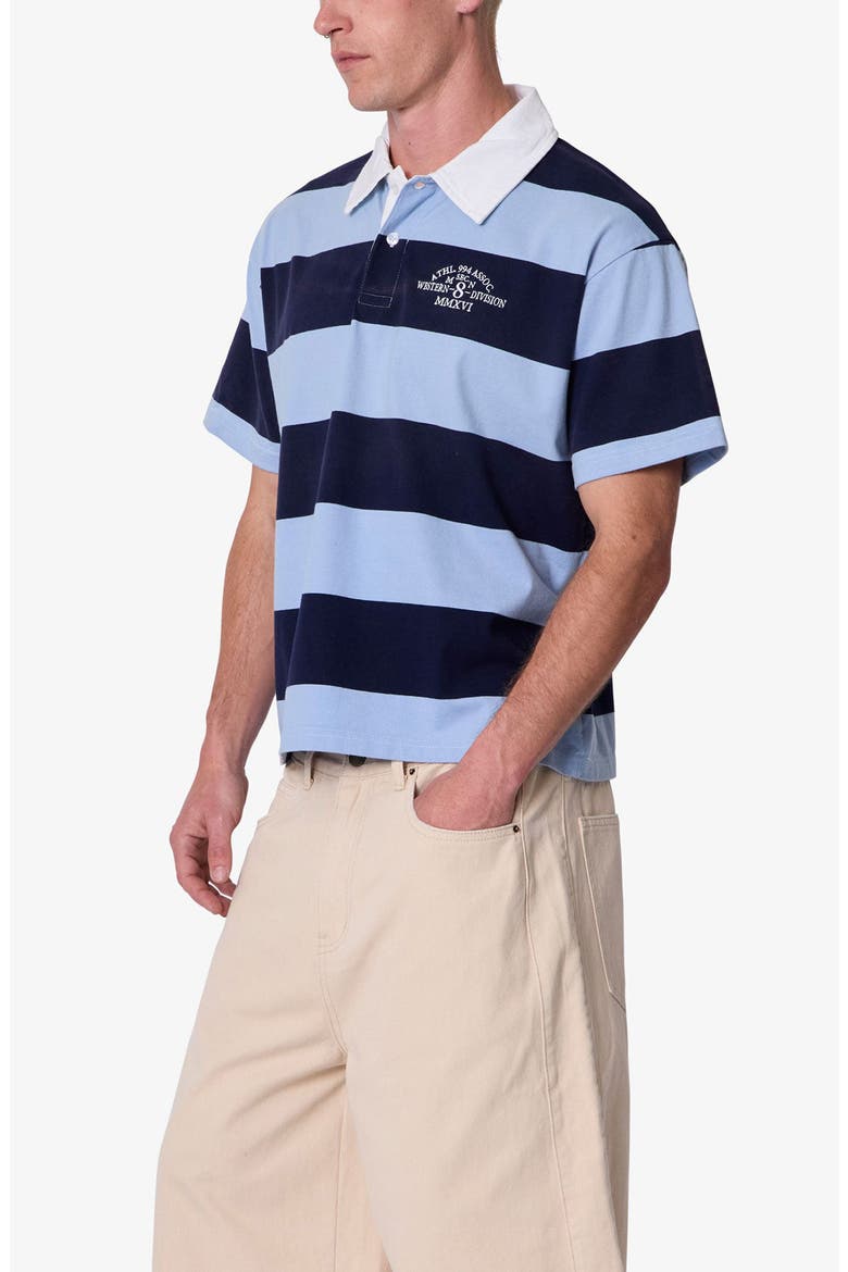 Big Stripe Short Sleeve Rugby Shirt, Alternate, color, BLUE