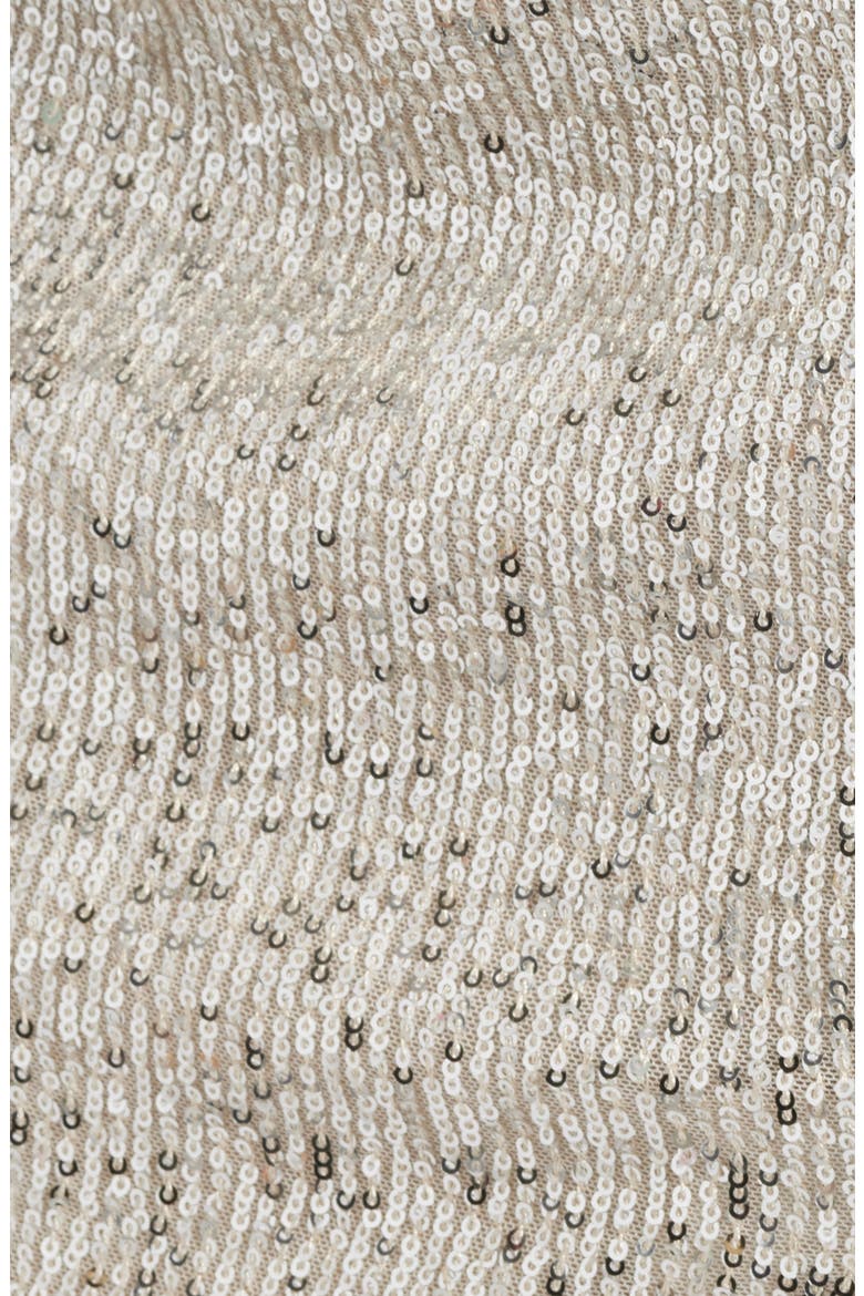 Sequin Mock Neck Cocktail Dress, Alternate, color, SILVER