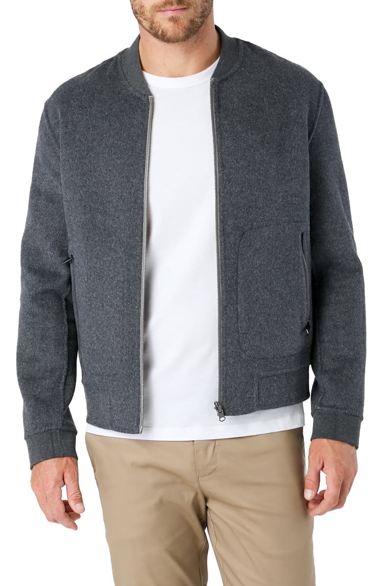 7 Diamonds Glasgow Slim Fit Reversible Wool Blend Bomber Jacket, Alternate, color,