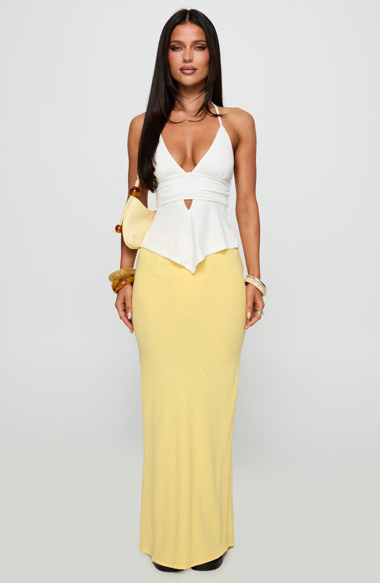 Princess Polly Jodie Maxi Skirt, Alternate, color, Lemon Yellow