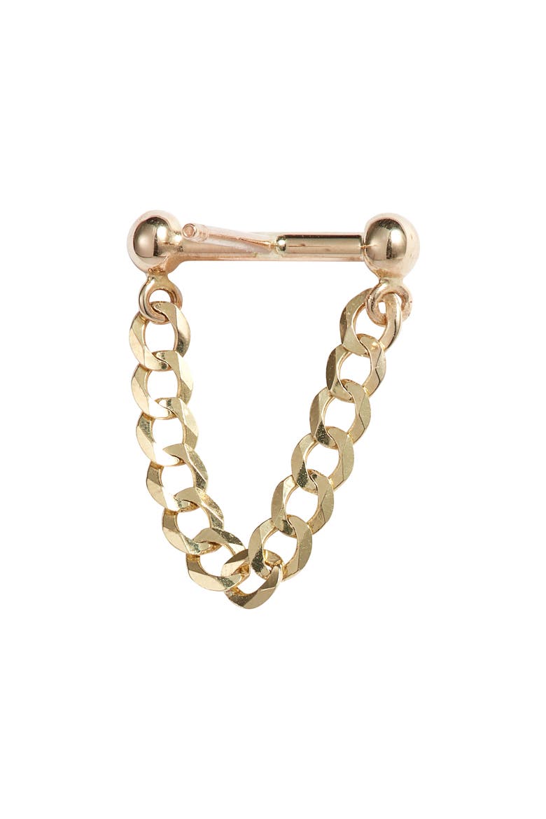 Baby Dumbbell Chain Earrings, Alternate, color, 14K YELLOW GOLD