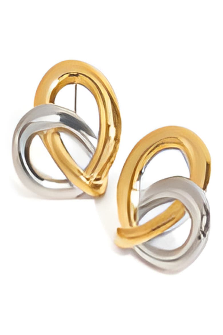 Twisted Heart Earrings, Main, color, GOLD/ SILVER