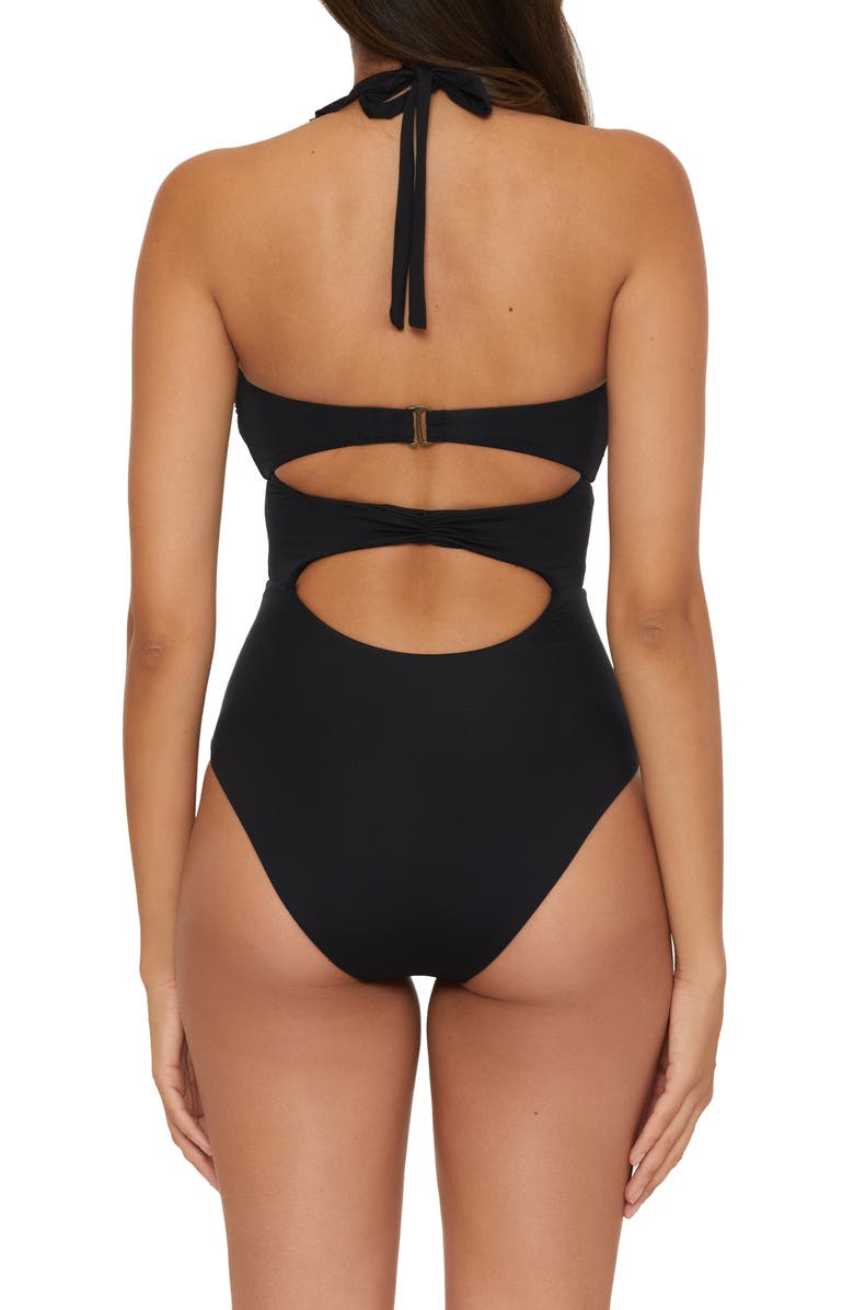 Soluna Buckle Up One-Piece Swimsuit, Alternate, color, Black