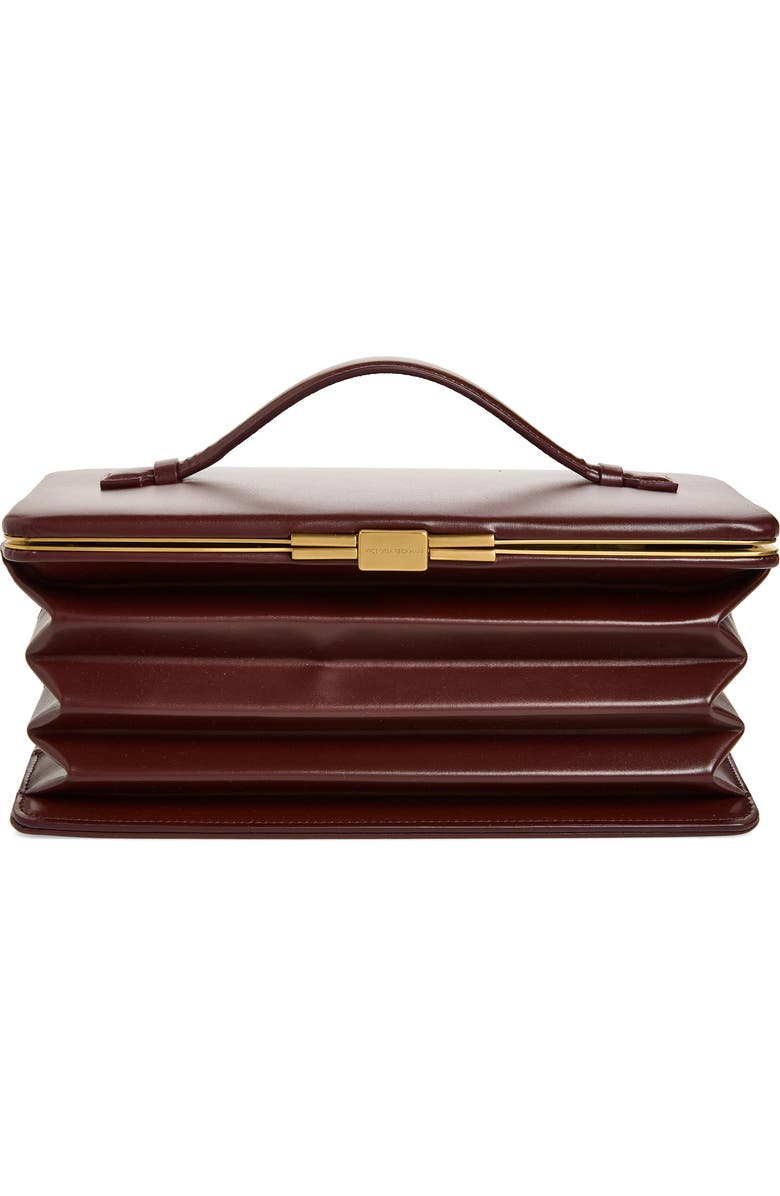 Victoria Beckham Concertina Leather Accordion Clutch, Main, color, Dark Burgundy