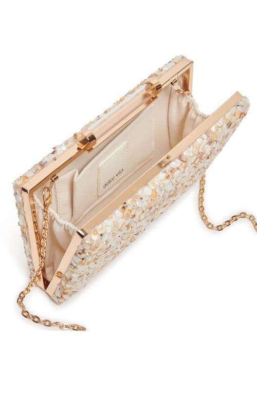 Dolce Vita Rockee Pebble Encrusted Convertible Clutch In Natural