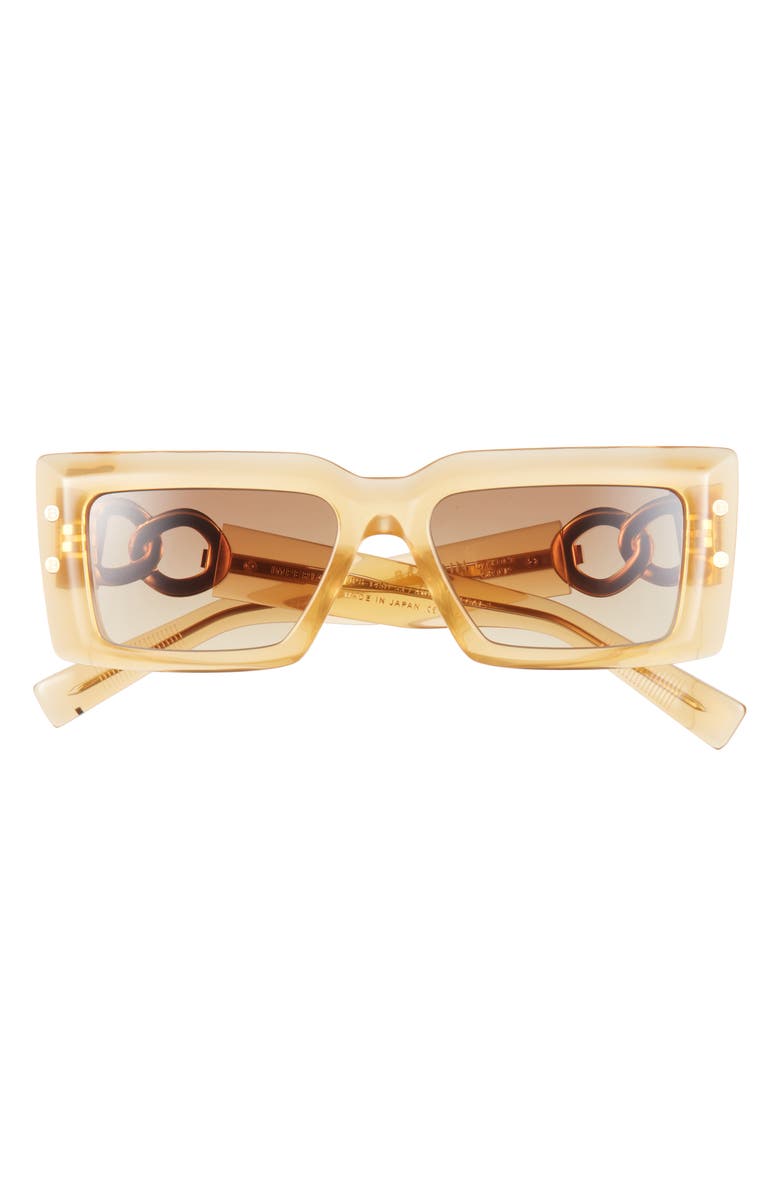 Balmain 53mm Square Sunglasses, Main, color, Amber Amber Brown