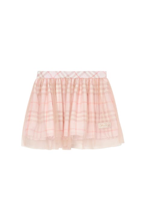 Check Silk Skirt